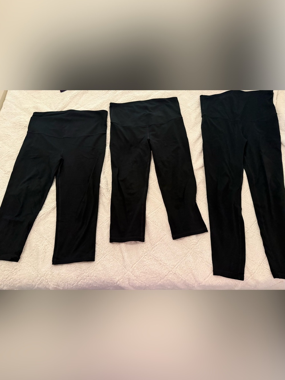 GAP Maternity Blackout Technology black Leggings: 3 pack-2 capri & 1 full length